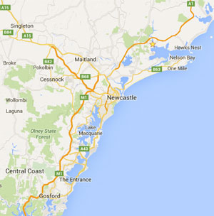 Phil's Northern Towing Map - Newcastle & Hunter Region